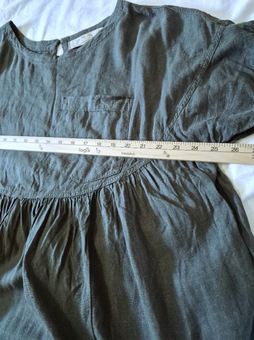 We The Free Moon City Oversized Slouchy Babydoll Top Dark Green M Boho Lagenlook - Picture 9 of 12